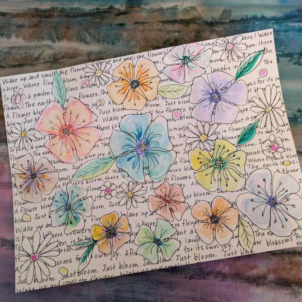 ** NO LONGER AVAILABLE **  Flower Watercolor Painting with Flower Quotes